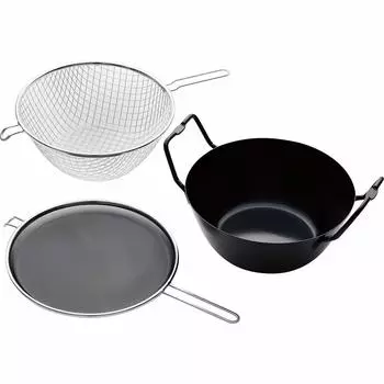 La Base Tsubame Sanjo NEW Iron Pot 22cm Set Made in Japan la base Yoko Arimoto Deep-Fried LB-098