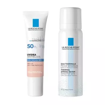 La Cream Mist UV Idea XL Protection BB 01 Kit Увлажняющий для чувствительной кожи лица Roche-Posay [BB + лосьон] Кожа/Солнцезащитный крем