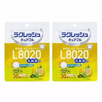 La Creche L8020 Молочнокислые бактерии, жевательные, со вкусом лимона и мяты, уход за полостью рта, 30 таблеток x 2 пакета