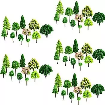 La dream Forest Model Trees 55 Pieces Diorama Model Tree Forest Material Kit Railway Garden Building 9 Size Mix N Gauge Diorama for Railway