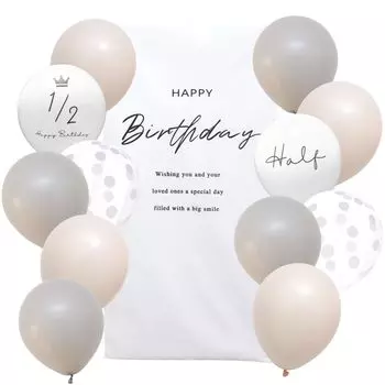 La Kissa Гобелен Половина дня рождения с воздушными шарами Украшение для девочек Мальчиков День рождения Воздушный шар Тусклый цвет (Половина дня рождения, Грейдж)