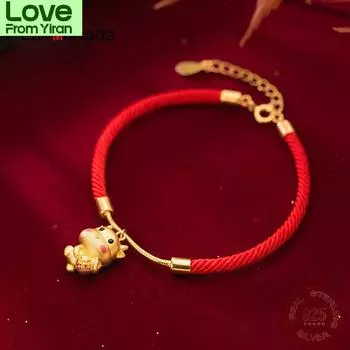 La Monada красная нить для рук браслет из стерлингового серебра 925 пробы красная нить веревочные браслеты для женщин серебро 925 золото зодиака бык 16-20cm