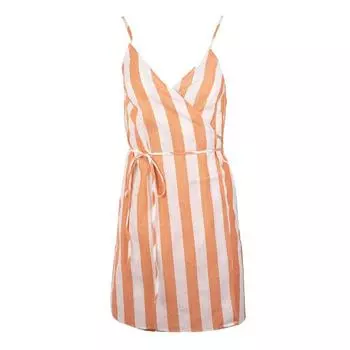 LA PETITE ETOILE Женское платье-халат Josephine в полоску S оранжевый