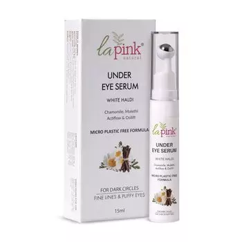 La Pink Young Forever Сыворотка для кожи вокруг глаз с белым халди для мужчин и женщин, солодкой и витамином B3 (Никотинамид) | Осветляет темные круги и отеки под глазами | 15 мл