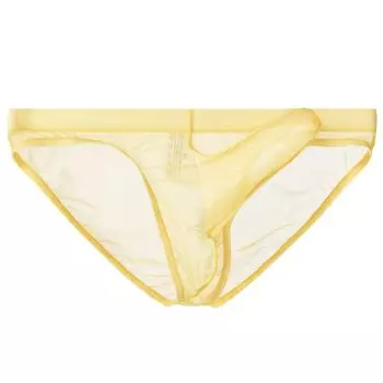 La Прозрачное сексуальное нижнее белье Трусы из микросетки Нижнее белье Трусы-слоны [Heureux Joie] Мужские прозрачные мужские (2XL, БЕЖЕВЫЙ)