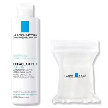 La Roche-Posay Effaclar K+ Toner 200 мл + 30 веганских ватных дисков, 1 набор