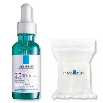 La Roche-Posay Effaclar Ультра-концентрированная сыворотка 30 мл + 30 веганских ватных дисков, 1 комплект