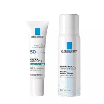 La Roche Posay Tone Up Kit Clear UV Base Moisturizing Sensitive Skin Urus Sticky Mixed Skin 30 мл SPF50+ PA++++