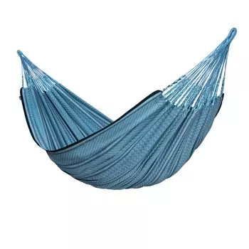 LA SIESTA Классический гамак Двуспальный Флора Сделан из органического хлопка [1-2 человека] FLH16-Z3 (Голубая Зебра)