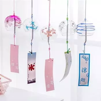 Label Chime Japanese Glass Soothing Wind Chimes Soothing Wind Chimess Style Handmade Garden Hanging Beautiful Pendant Outdoor