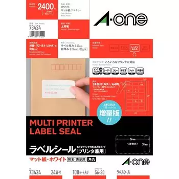 Label Sticker 24 sides 100 sheets 73424 A-One