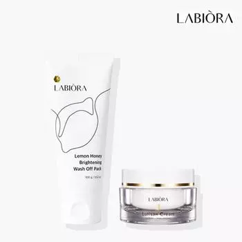 LABIORA Лимонный медовый пакет 100 г + крем с корневой кислотой и лютеином 50 мл