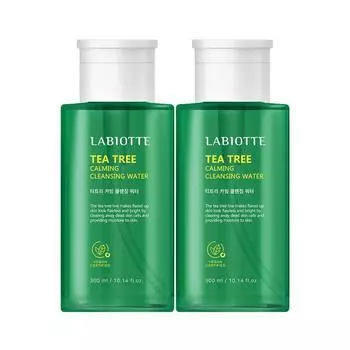 LABIOTTE Успокаивающая очищающая вода с маслом чайного дерева 1+1, 2 шт., 300 мл