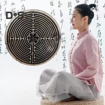 Лабиринт для медитации, молитва, инструмент для осознанности, релаксация, облегчение тревоги, деревянная круглая ручная доска-лабиринт для пальцев, Рождественский подарок 40cm