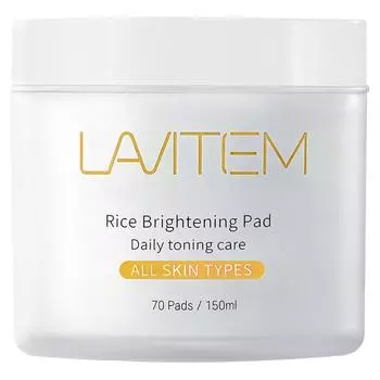 Labitem Rice Brightening Skin Pads, 70 sheets, 1 piece