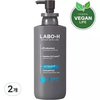 LaboH Dandruff Clinic General Dry Dandruff Shampoo со вкусом зеленого чая и мяты, 400 мл, 2 шт.