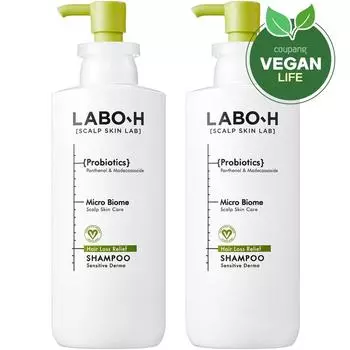 LaboH Hypoallergenic Sensitive Derma Hair Loss Relief Shampoo, 400ml, 2 units