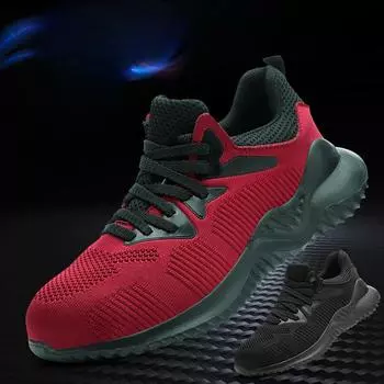 Labor Insurance Shoes Men s Flying Woven Shoes, Anti-smashing and Anti-piercing Steel Bag Head Steel Plate Protective Shoes 35
