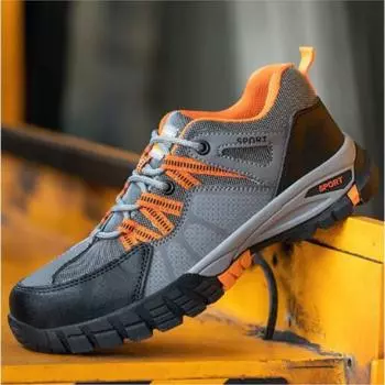 Labor protection shoes men s four seasons breathable work shoes steel head anti-smashing anti-piercing labor work shoes M444 35 зелёный