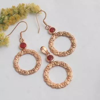 Лабораторные серьги-подвески с рубином и розовым золотом, стерлинговое серебро 925 пробы, женские ювелирные изделия ручной работы розового золота