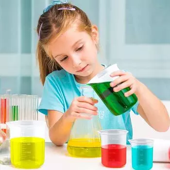 Laboratory Test Stackable with Scale Plastic Measuring Cup Mixing Cups Beaker Graduated Cylinder 50ml