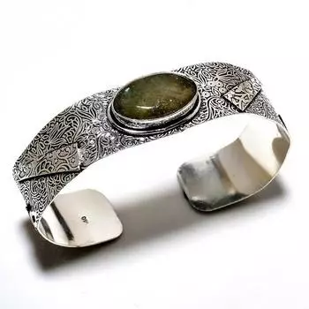 Лабрадорит драгоценный камень 925 посеребренный ювелирный браслет ручной работы браслет-манжета