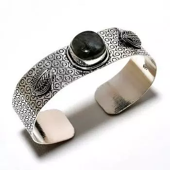 Лабрадорит драгоценный камень 925 посеребренный ювелирный браслет ручной работы браслет-манжета