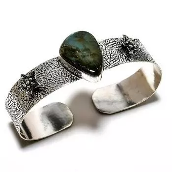 Лабрадорит драгоценный камень 925 посеребренный ювелирный браслет ручной работы браслет-манжета