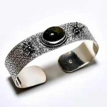 Лабрадорит драгоценный камень 925 посеребренный ювелирный браслет ручной работы браслет-манжета