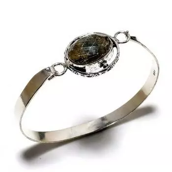 Лабрадорит драгоценный камень 925 посеребренный ювелирный браслет ручной работы браслет-манжета