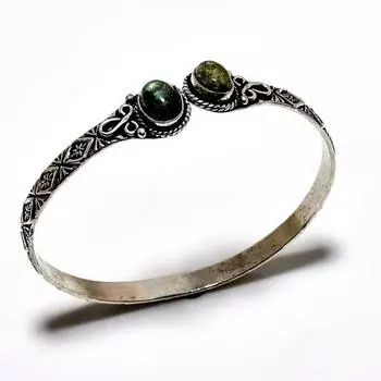 Лабрадорит драгоценный камень 925 посеребренный ювелирный браслет ручной работы браслет-манжета