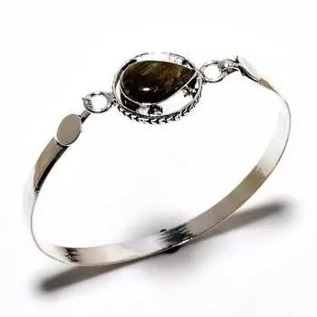 Лабрадорит драгоценный камень 925 посеребренный ювелирный браслет ручной работы браслет-манжета