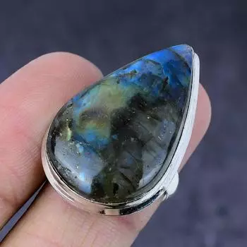 Лабрадорит драгоценный камень ручной работы из стерлингового серебра 925 пробы подарочное ювелирное кольцо размер 8 e3l21