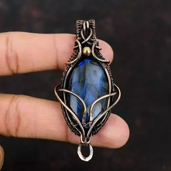Labradorite Copper Pendant Copper Wire Wrapped Gemstone Pendant Handmade Jewelry Gift For Her Copper Jewelry For Women Latest Design Pendant