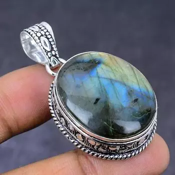 Labradorite Gemstone 925 Steling Silver Jewelry Pendant 1.89 Z1M15