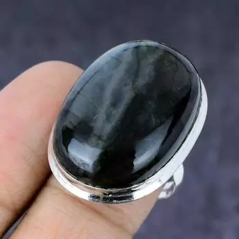 Labradorite Gemstone Handmade 925 Steling Silver Gift Jewelry Ring Size 8 l6E46