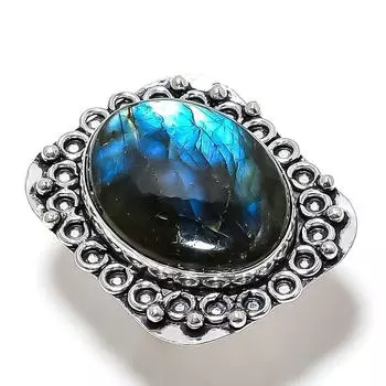 Labradorite Gemstone Handmade 925 Sterling Silver Gift Jewelry Ring Size 7 y7y06