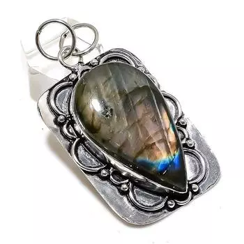 Labradorite Gemstone Handmade 925 Sterling Silver Jewelry Pendant 2.36 l7C56