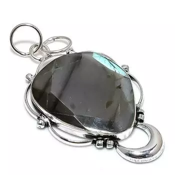 Labradorite Gemstone Handmade 925 Sterling Silver Jewelry Pendant 2.60 g8f00