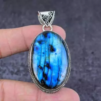 Labradorite Gemstone Handmade 925 Sterling Silver Jewelry Pendant 2.44 M7a40