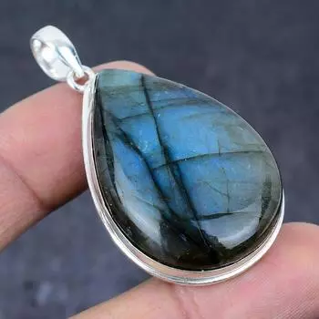 Labradorite Gemstone Handmade 925 Sterling Silver Jewelry Pendant 2.17 b8s26