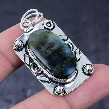 Labradorite Gemstone Handmade 925 Sterling Silver Jewelry Pendant 2.05 e6M24