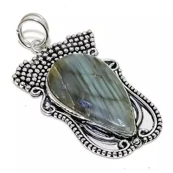 Labradorite Gemstone Handmade 925 Sterling Silver Jewelry Pendant 2.88 o1Y15