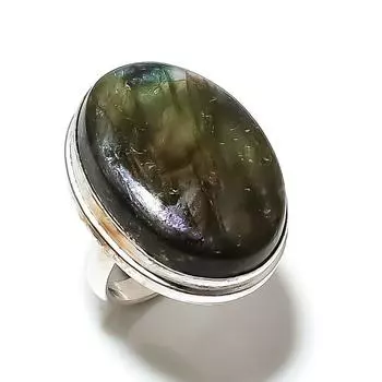Labradorite Gemstone Handmade 925 Sterling Silver Jewelry Ring Size 6.5 c3L55