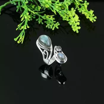 Labradorite Gemstone Handmade 925 Sterling Silver Jewelry Ring Size 6 j3T58