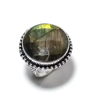 Labradorite Gemstone Handmade 925 Sterling Silver Jewelry Ring Size 10 O2B48