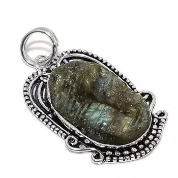 Labradorite Gemstone Handmade 925 Sterling Silver Jewelry Pendant 2.48 T7c69