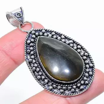 Labradorite Gemstone Handmade 925 Sterling Silver Jewelry Pendant 2.48 z8F00