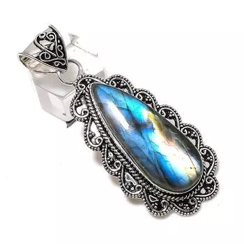 Labradorite Gemstone Handmade 925 Sterling Silver Jewelry Pendant 2.60 Z8V84