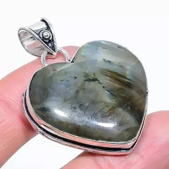 Labradorite Gemstone Handmade 925 Sterling Silver Jewelry Pendant 1.85 f9F98